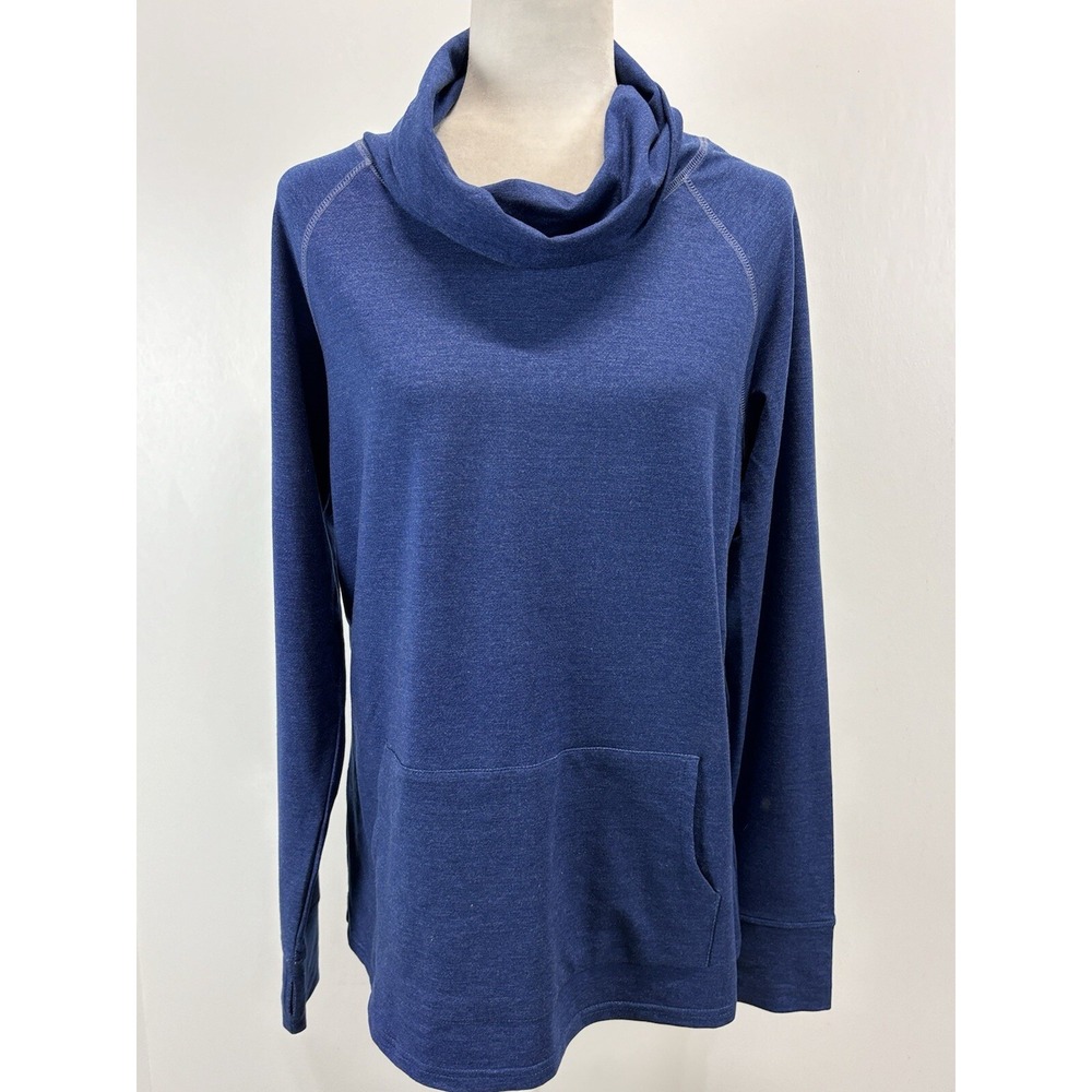 Kuhl Alea Cowl Neck Sweatshirt Size XLarge Blue Pullover Active Stretchy Pocket